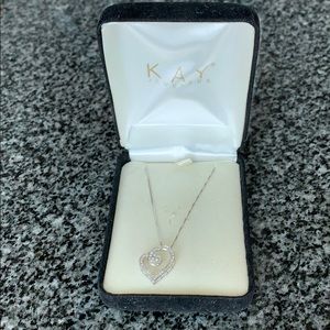 Diamond Heart Necklace 14K White Gold